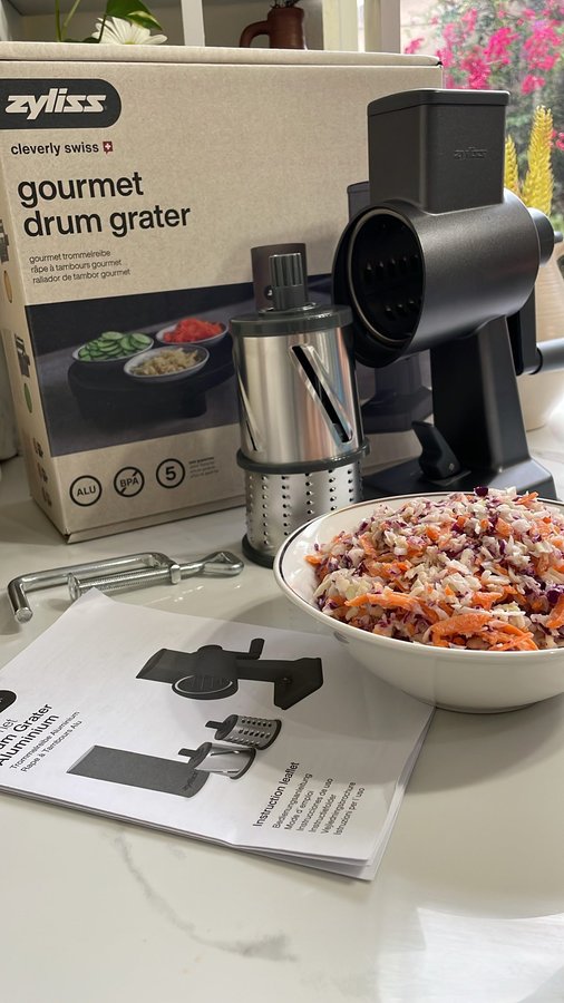 Instagram post by @galleryofahomechef for Zyliss. Caption reads: 🍀👒
@zylissusa 
Quality at its best, presenting....