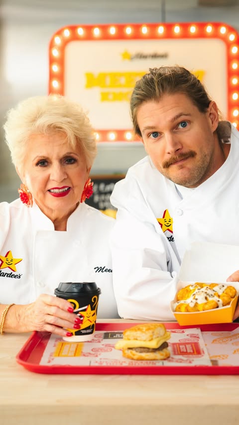 Instagram post by @emmagraceandmemama for Hardee's. Caption reads: [...] she is. Introducing the one and only....