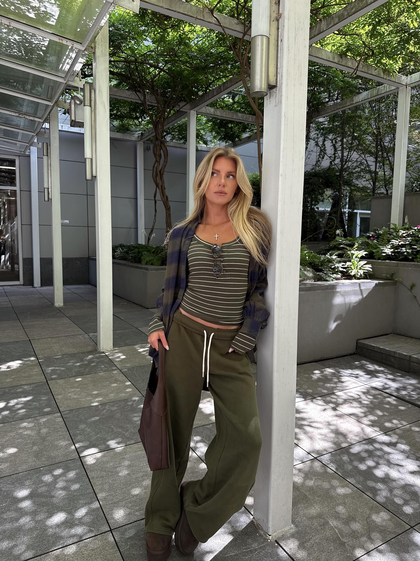 Instagram post by @daniellepheloung for Aerie. Caption reads: extra cozy & cute this fall in @aerie....