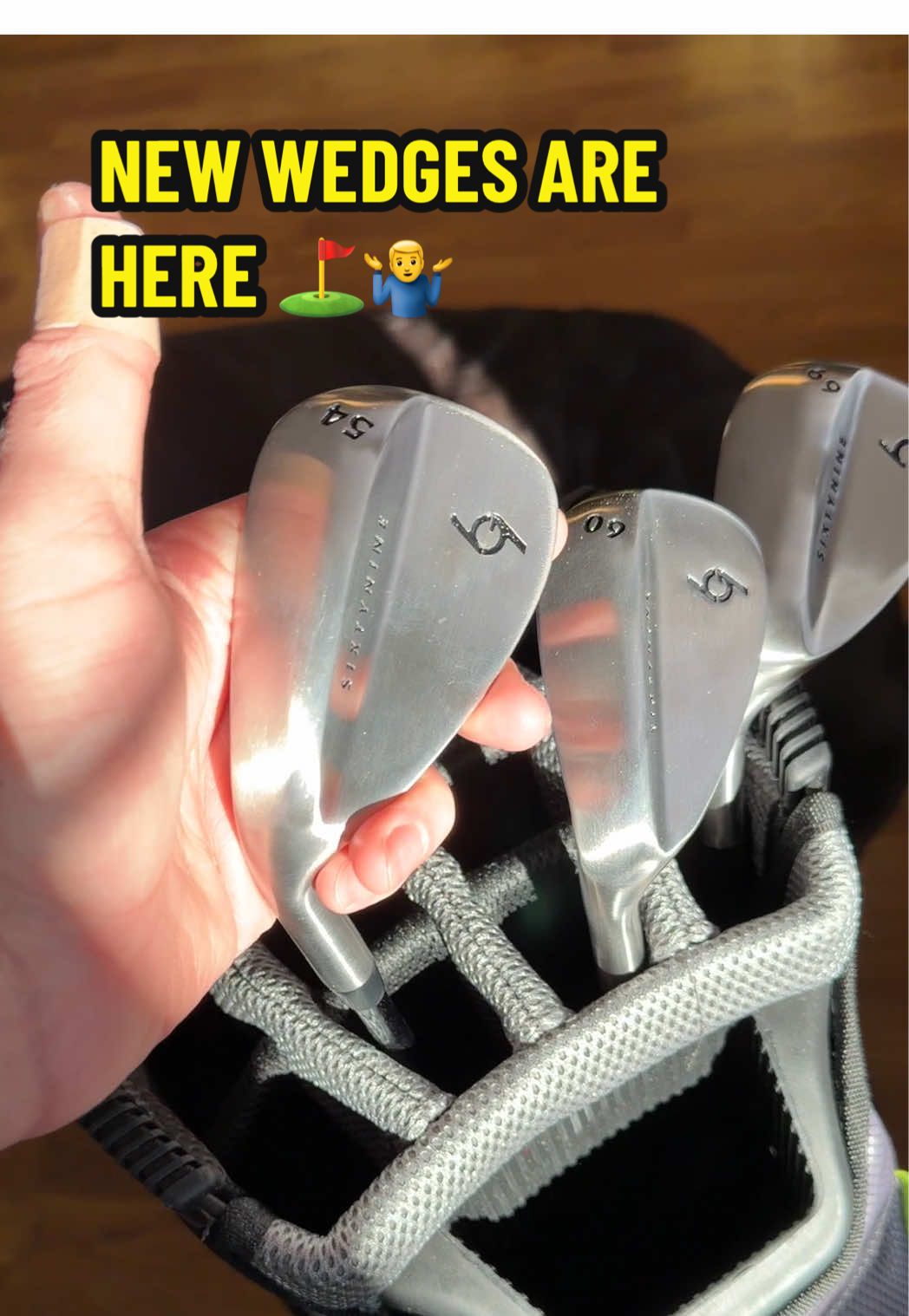 TikTok post by @emberoutdoors for 69 Golf. Caption reads: My new wedge set from @69 Golf #golfwedges....