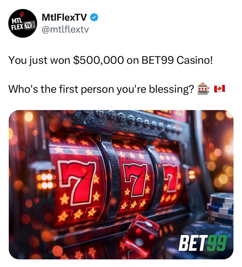 Instagram post by @mtlflextv for BET99 Sportsbook & Casino. Caption reads: Tag the person you’d bless in the comments!....