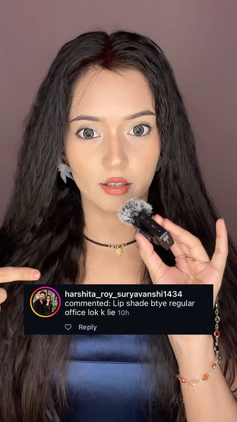 Instagram post by @sha.naya2024 for Blue Heaven Cosmetics. Caption reads: Your lipstick mood changes.... so should your....