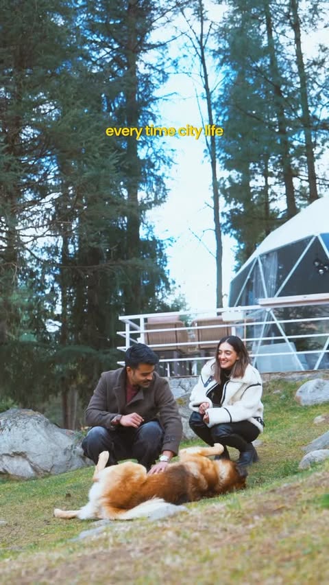 Instagram post by @the.vogue.vanity for MakeMyTrip. Caption reads: [...] dome at The GlampView in Manali via....