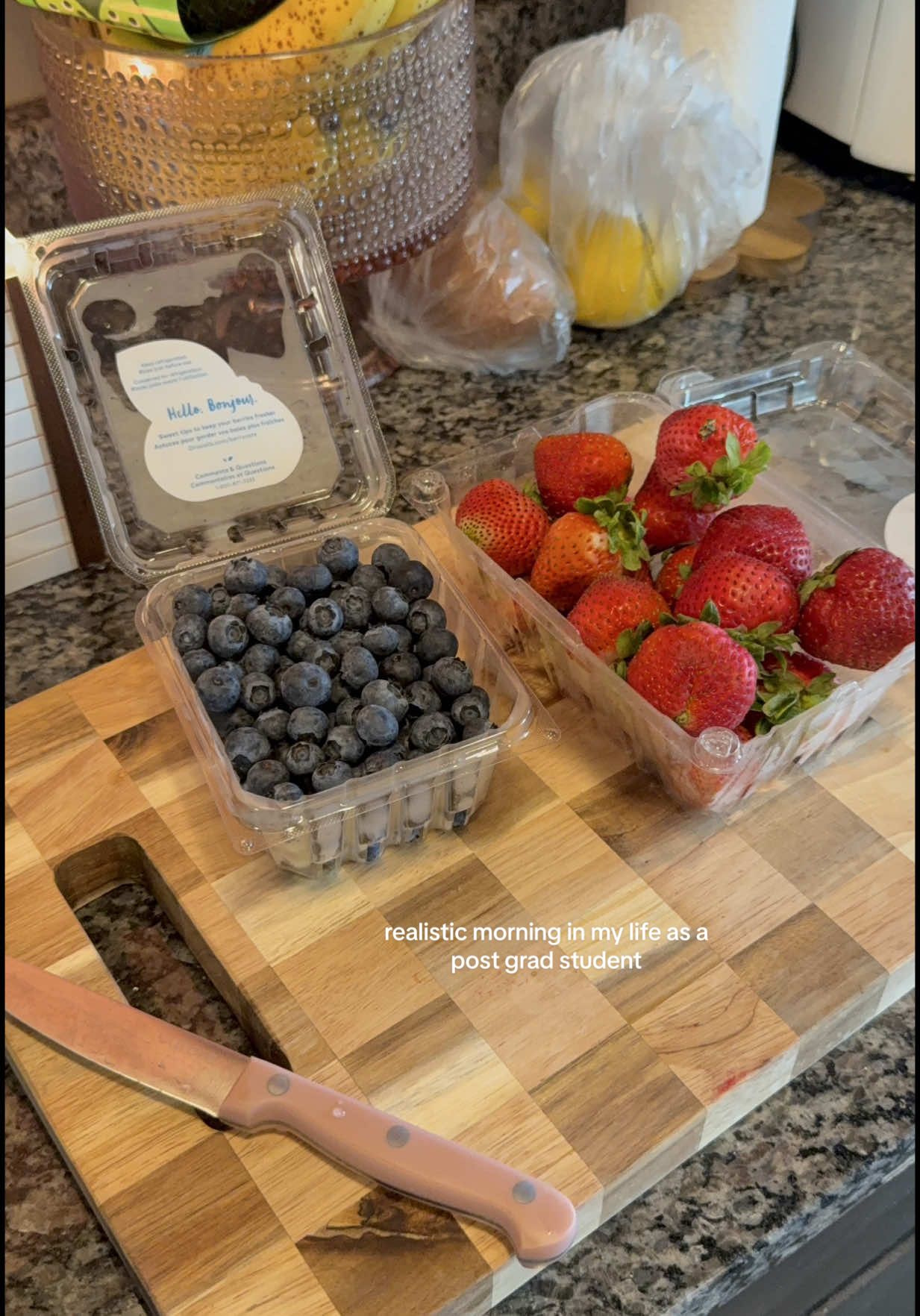 TikTok post by @peyton.koch for Davines. Caption reads: happy Monday friends 🌞🍓🍳 #CapCut #diml....