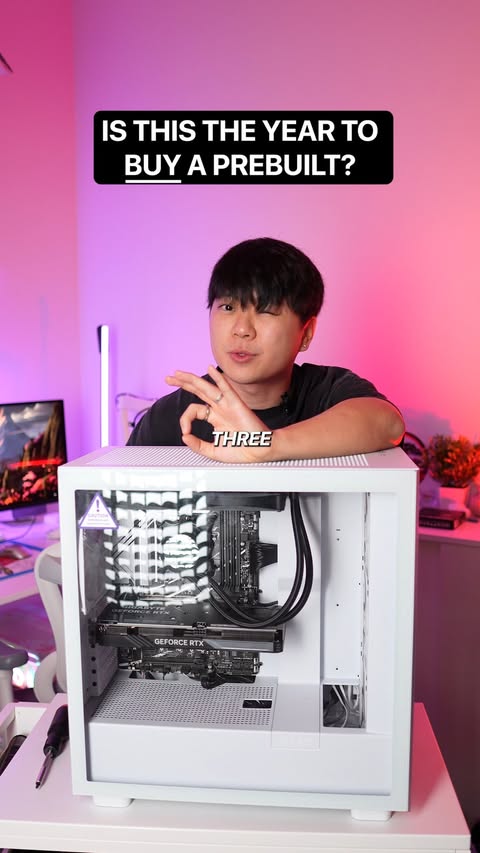 Instagram post by @techwithseong for NZXT. Caption reads: [...] check these PC out - #gamingpc #prebuilt....