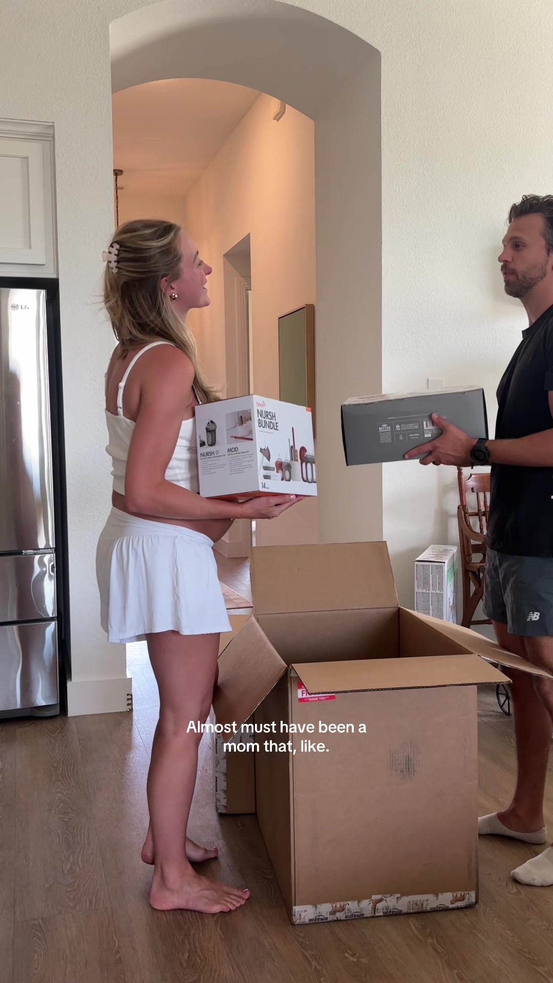 TikTok post by @blakeswanner for Amazon Influencer ID. Caption reads: Amazon Baby Sale is happening now 🤍 so beyond....