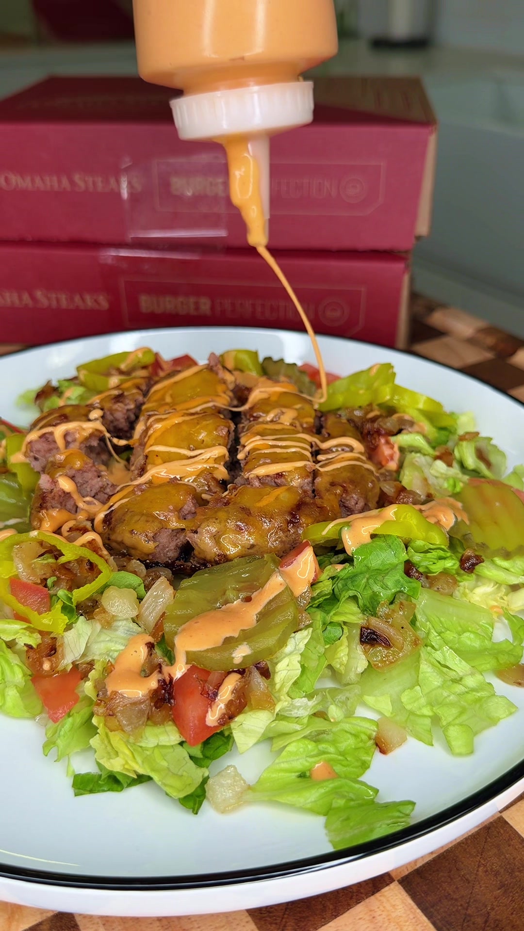 TikTok post by @melissajorealrecipes for Omaha Steaks. Caption reads: #ad Nothing to hide with @Omaha Steaks ! 🥩 I love....