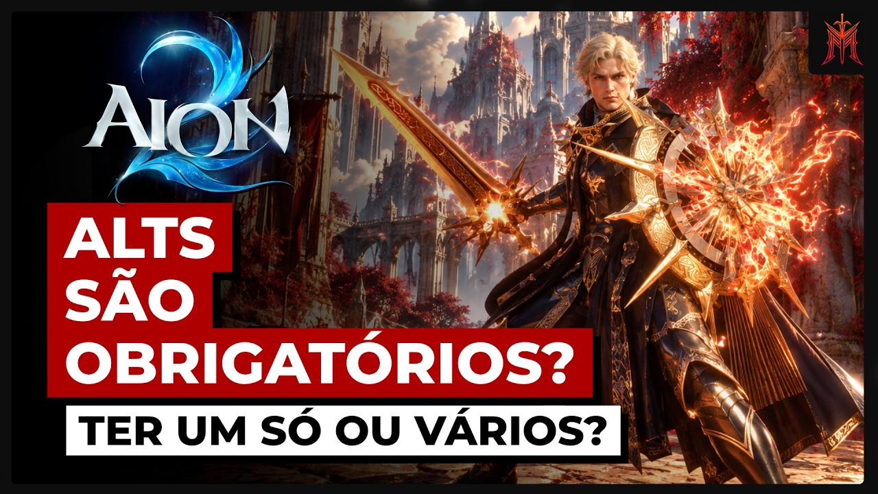 YouTube post by @manoimp for LagoFast. Caption reads: AION 2: DO YOU NEED ALTS? THE TRUTH ABOUT....