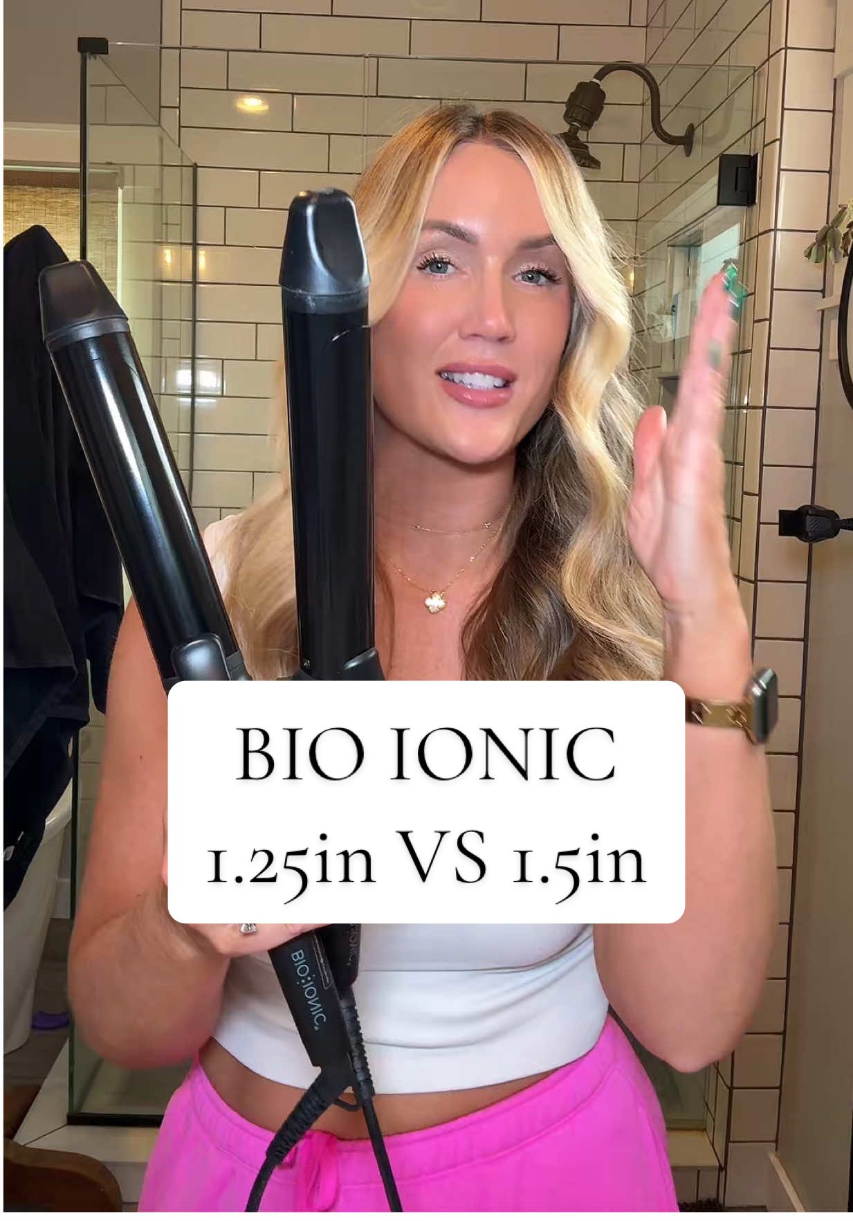 TikTok post by @justanotherrach2.0 for Bio Ionic. Caption reads: [...] #curlingiron #bioionic @Bio Ionic.