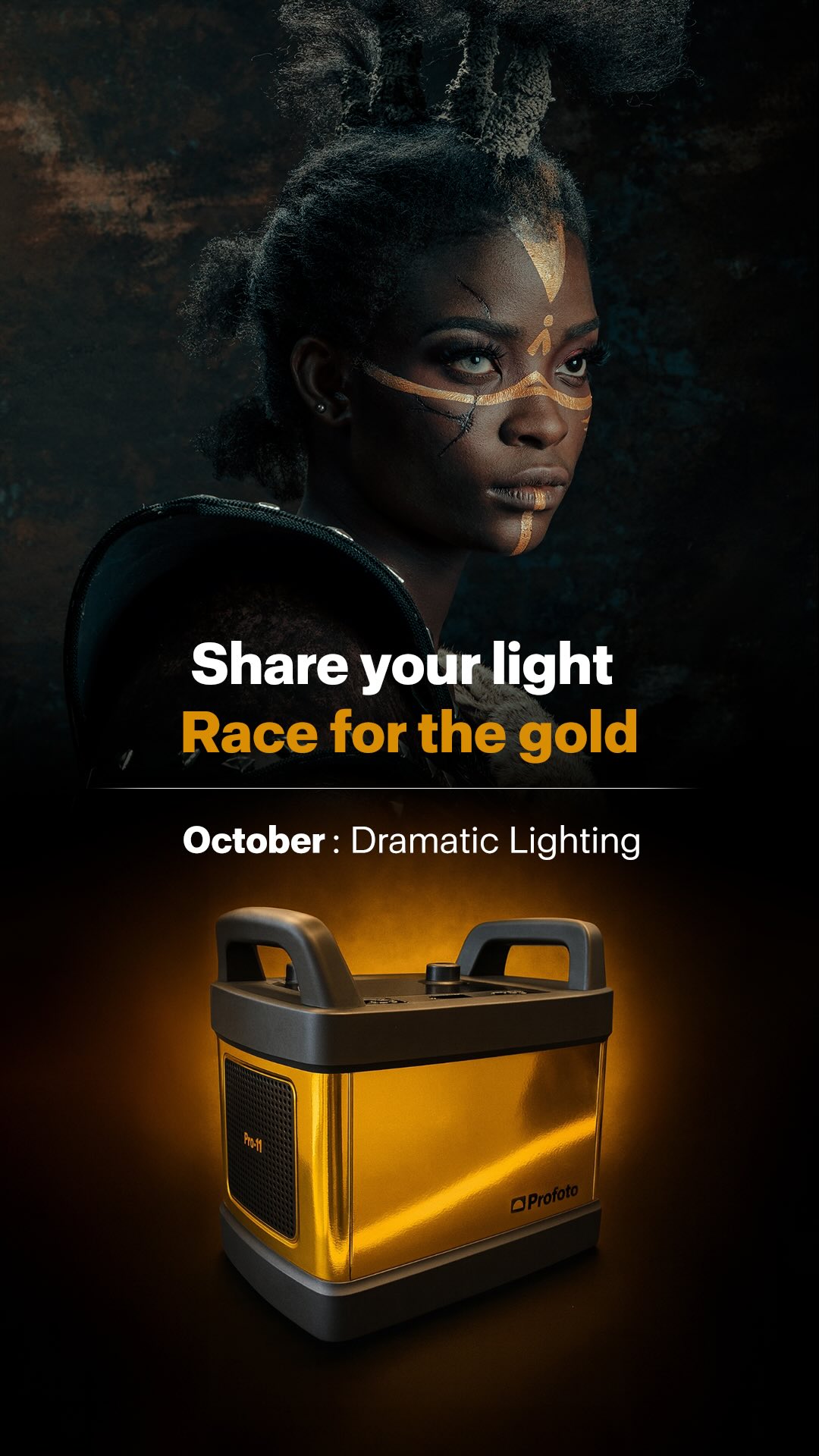 Instagram post by @jangonzalesphoto for Profoto. Caption reads: October: Dramatic Lighting Challenge

“Dramatic....