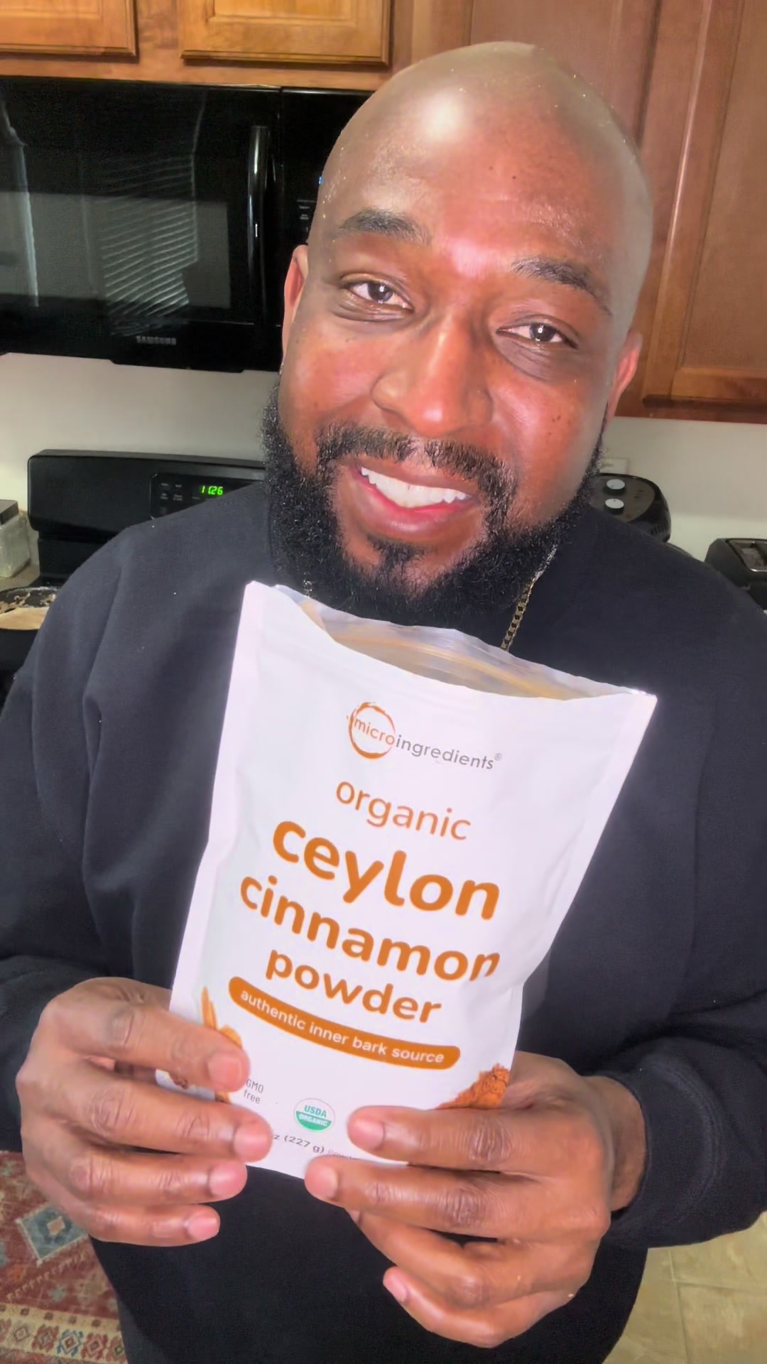 TikTok post by @garyj5943 for Micro Ingredients. Caption reads: [...] #cinnamonbenefits #buynow @Micro Ingredients.