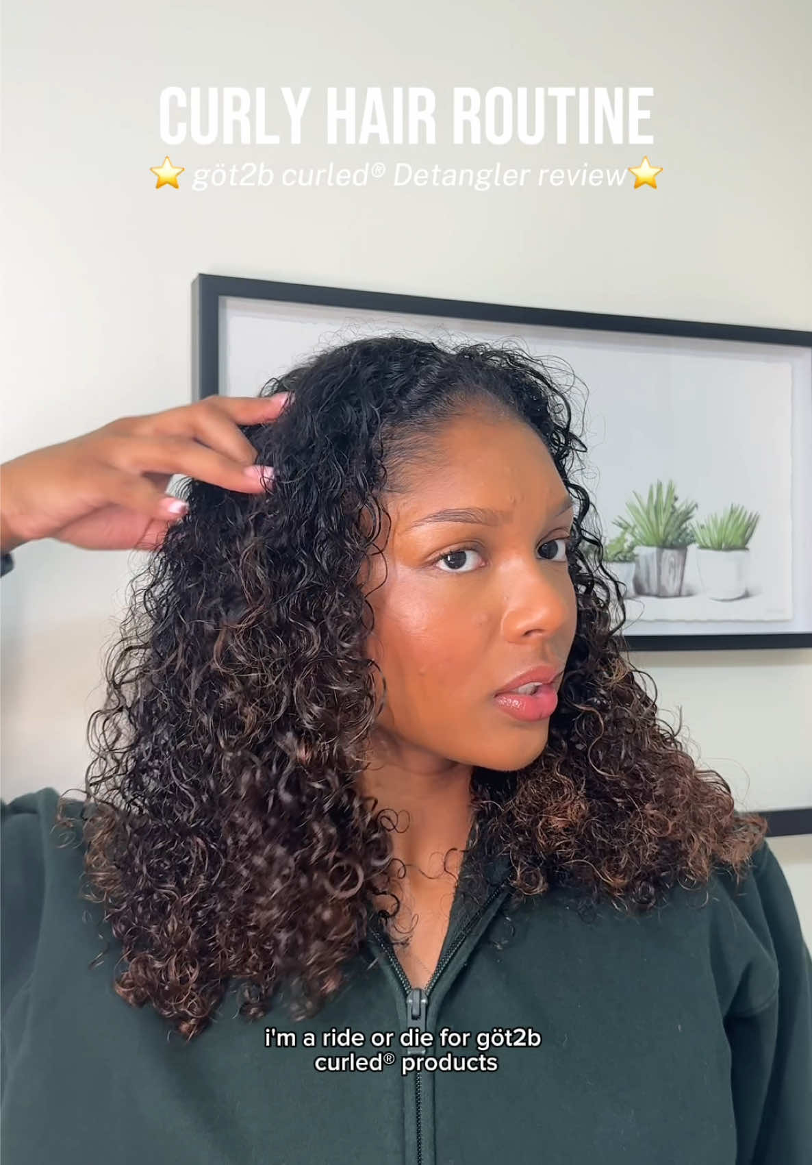 TikTok post by @thtblasiangirl for Krosse Kerle Kartoffelchips. Caption reads: #got2bpartner detangling is THE longest part of my....