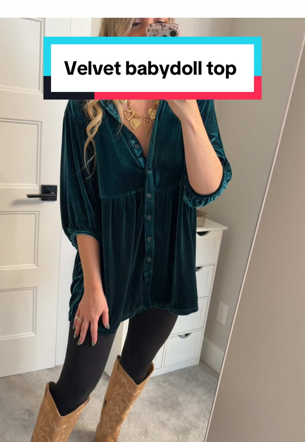 TikTok post by @whatwendywants for Shewin. Caption reads: This gorgeous velvet top from @Asvivid Boutique is....