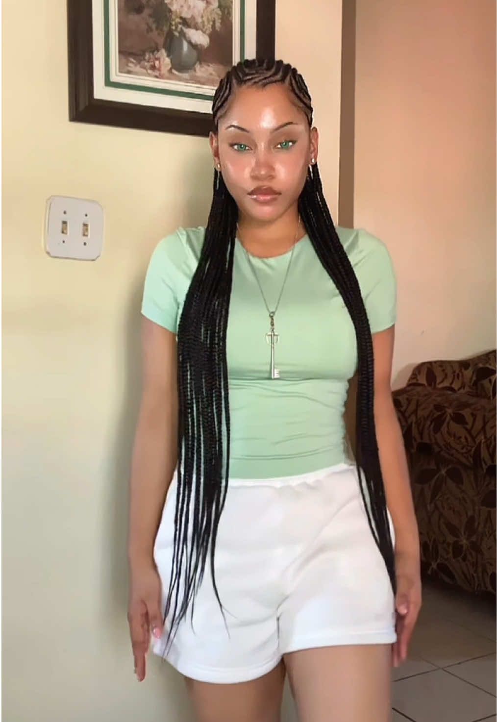 TikTok post by @princess.tyi for PinkyParadise. Caption reads: Mint green. 💚  Lenses are from @PinkyParadise....