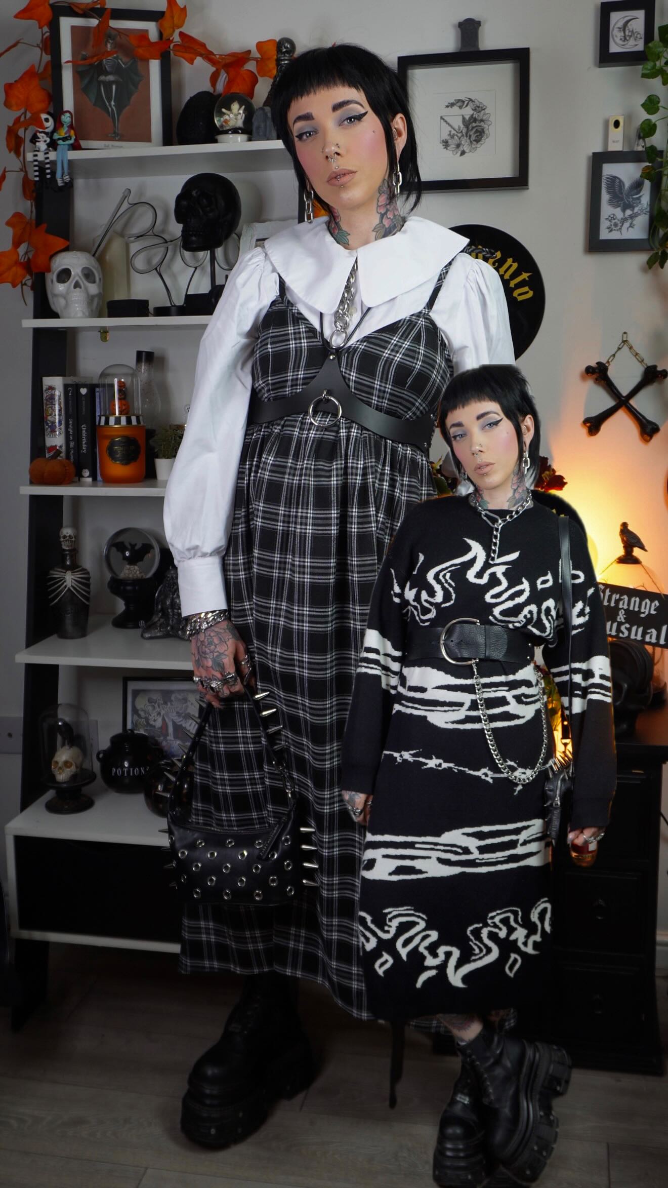 Instagram post by @amylouisehansonxo for Damaged Society. Caption reads: [...] with these pieces 🖤⛓️❤️‍🔥....