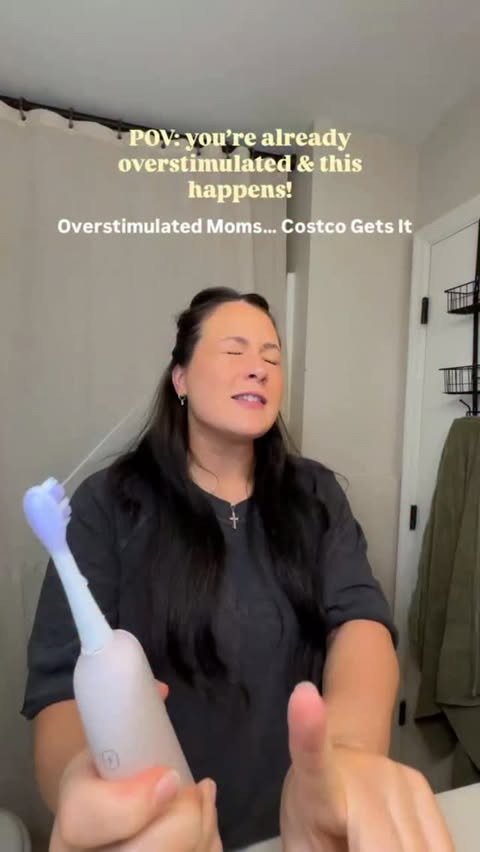 Instagram post by @amyfunderburk_ for Soocas Oral Care Management. Caption reads: An overstimulated mom’s dream is a product that....