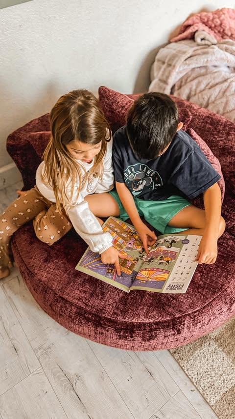 Instagram post by @haleymartinoxo for Temu. Caption reads: [...] the house with this inflatable sofa from....