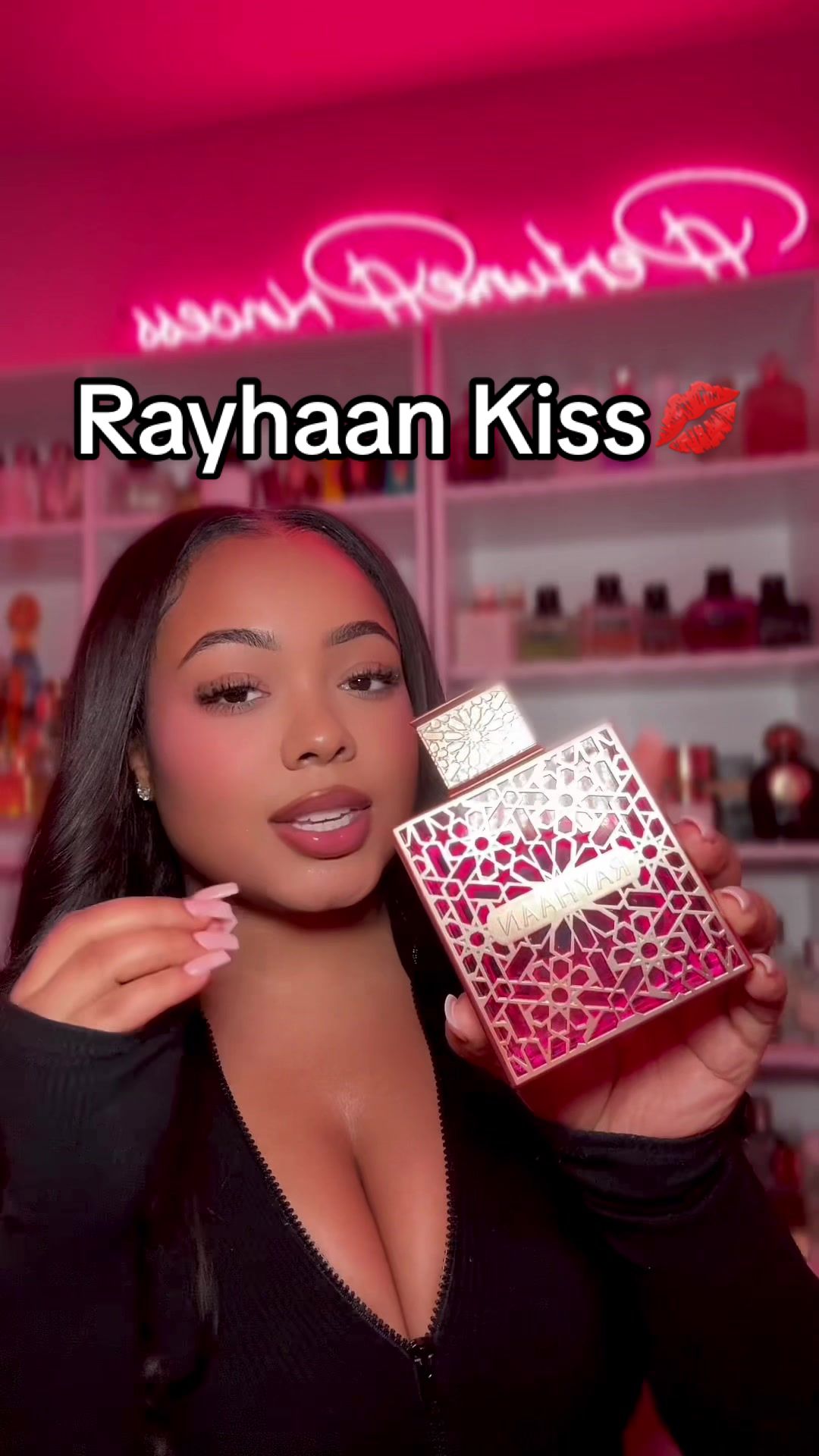 TikTok post by @perfumeprincess for Rayhaan Perfumes. Caption reads: [...] REAL BAD! 🫦 @BeautyHouse US @Rayhaan....