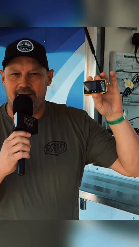 Instagram post by @misadventurelife for Rugged Radios. Caption reads: #nitrobee @ruggedradios @jimbeaver15 @corracing....