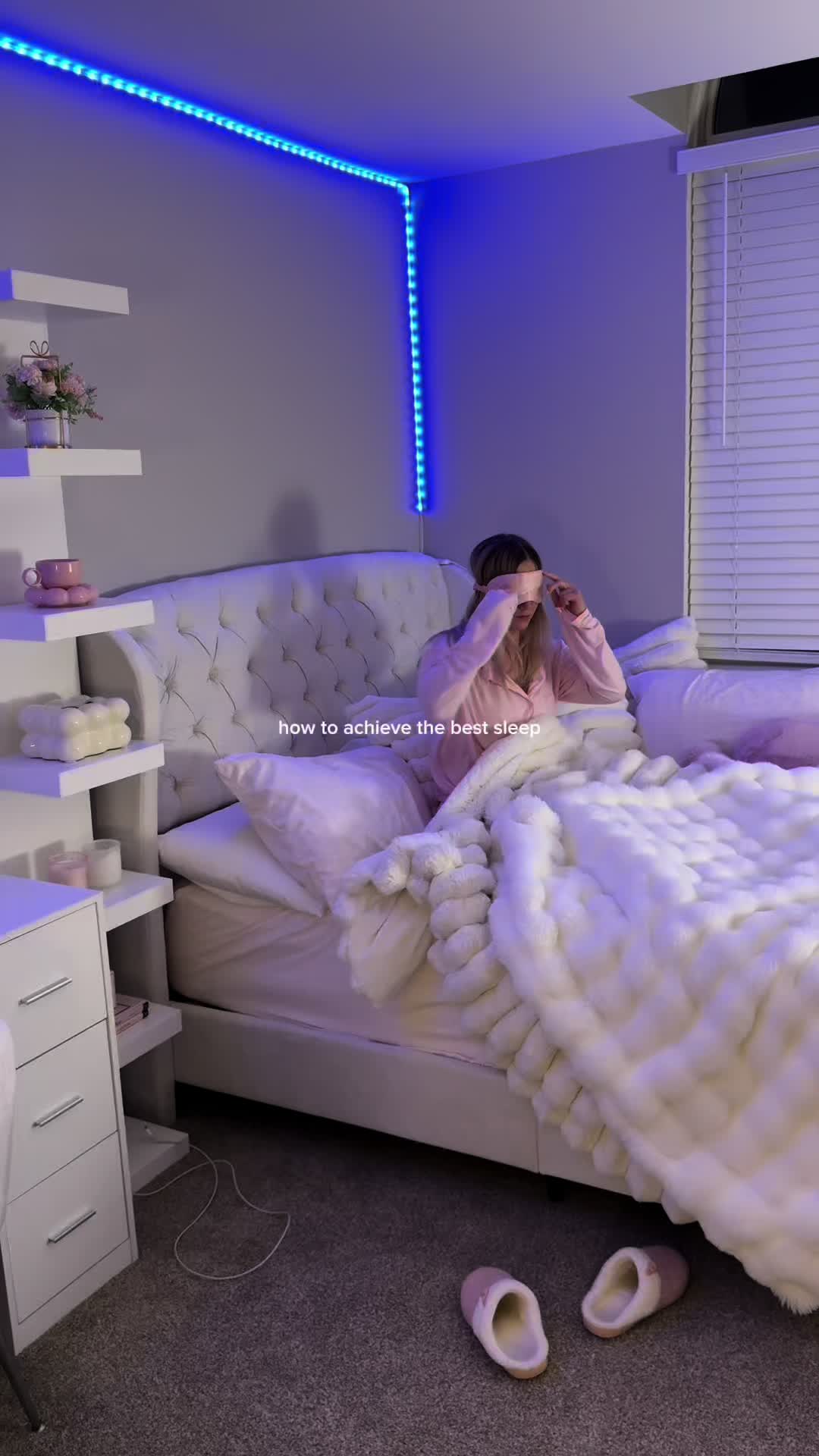 TikTok post by @annaschottin for IKEA USA. Caption reads: #ad get the best sleep with these 6 sleep....