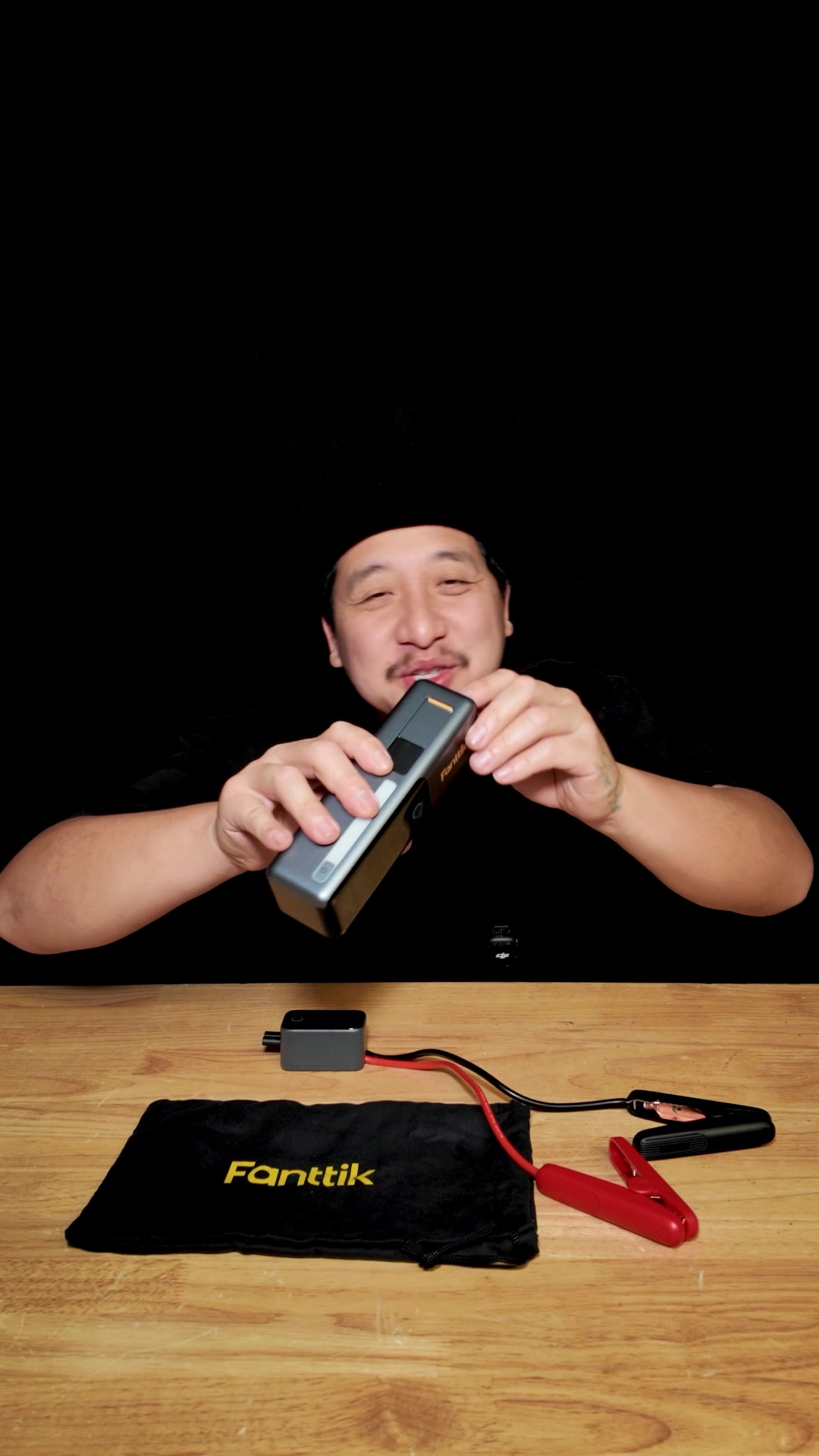TikTok post by @leecampaign for Fanttik. Caption reads: Such a cool jump starter from @Fanttik ! #fanttik....