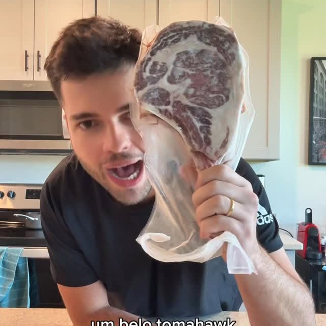 Instagram post by @giejoao_ for Wild Fork Foods. Caption reads: TOMAHAWK 🗣️

#4th ##churrasco #bbq #wildfork.