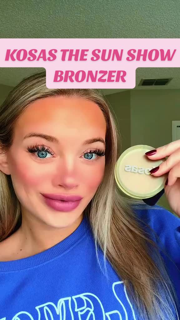 TikTok post by @mora_alyss for Kosas. Caption reads: [...] vacation skin in seconds ☀️✨ Kosas The Sun....