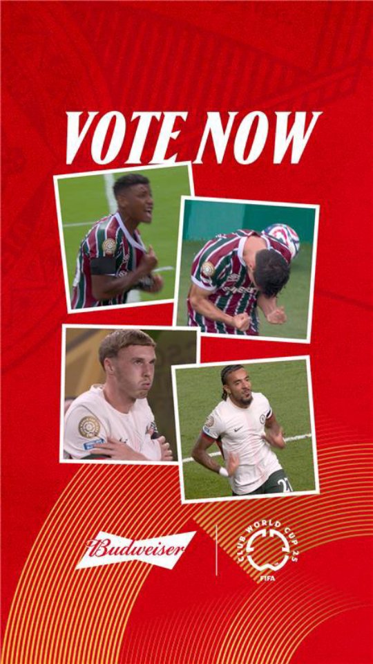 Instagram post by @fifaclubworldcup for Budweiser. Caption reads: Tell us your favourite! Drop your pick in the....