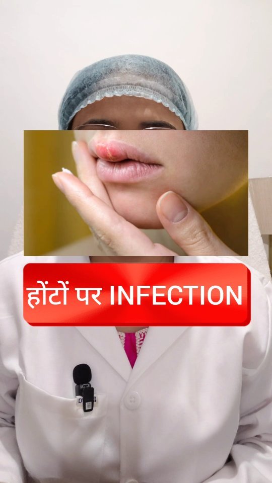 Instagram post by @ojas_by_drshaistakhan for The Ayurveda Co.. Caption reads: होंटो पर इन्फेक्शन 👄 
Description -
Matte....