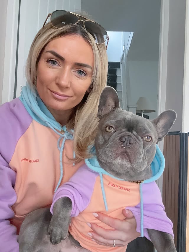 Instagram post by @milo_lilac for Spark Paws. Caption reads: The most gorgeous colourway 🍑💜🦋....