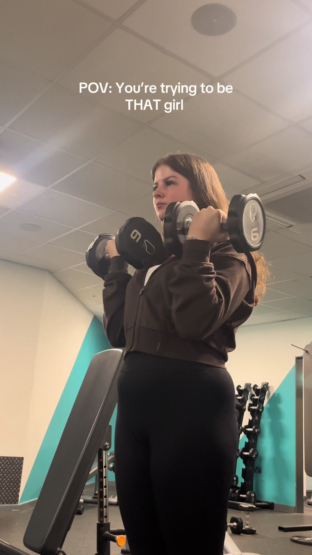 TikTok post by @lissyyg_ for Powerlete. Caption reads: [...]  • wearing my fave cropped hoodie from....