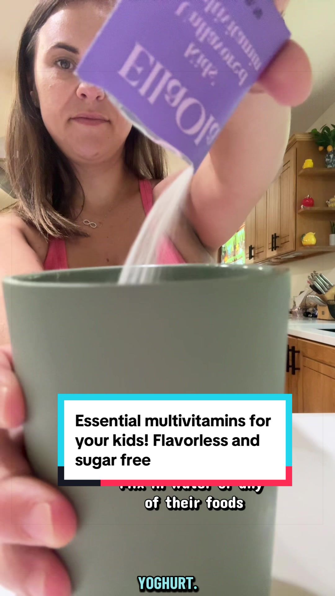 TikTok post by @ashleylendrum for EllaOla. Caption reads: [...] essential vitamins and nutrient: give....