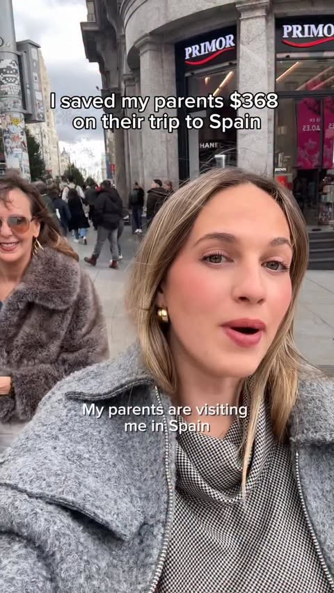 Instagram post by @shelbyinsevilla for Saily. Caption reads: My parents are visiting me in Spain right now and....