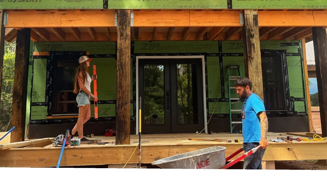 YouTube post by @WildWonderfulOffGrid for Drink LMNT. Caption reads: Finally Looks Like a Home | Injury + Cabin Build.
