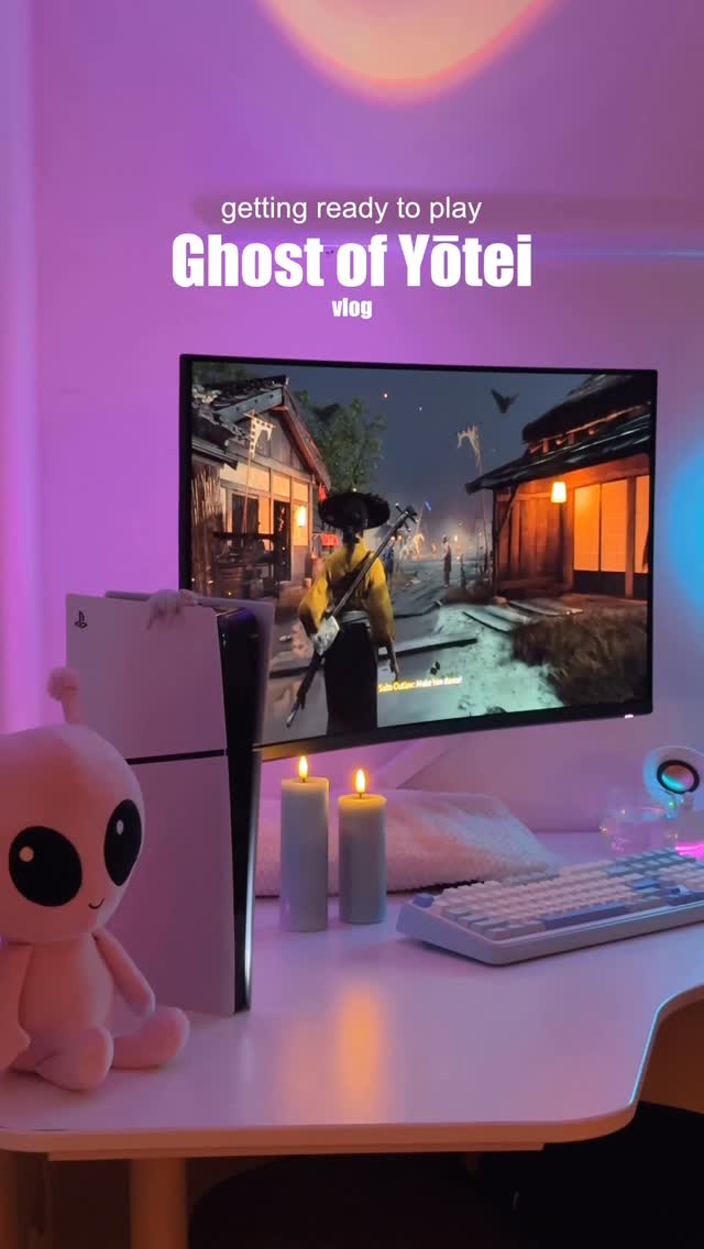 Instagram post by @jasgami for PlayStation DACH. Caption reads: getting ready to play Ghost of Yōtei after work 👀....