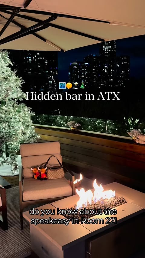 Instagram post by @austinthings2do for Four Seasons. Caption reads: 📍The Hidden Flask at @fsaustin is reservation....