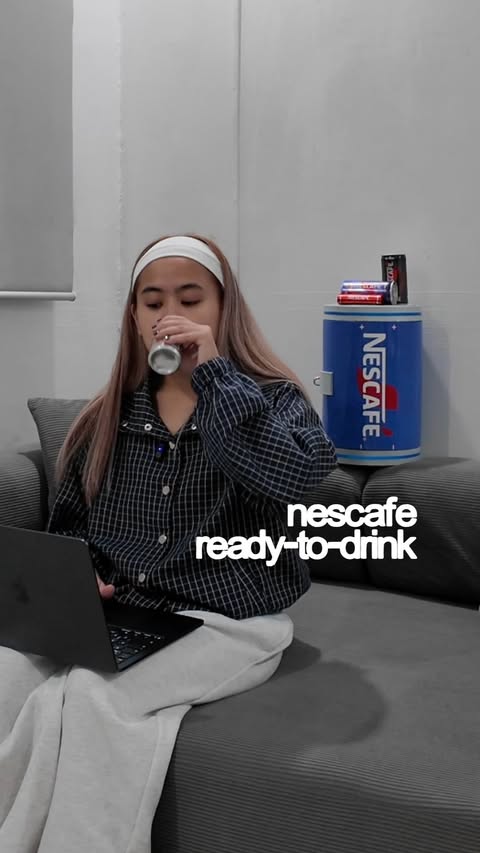 Instagram post by @leanatabs for NESCAFÉ Philippines. Caption reads: from 🪫 to 🔋 REAL QUICK with NESCAFÉ....