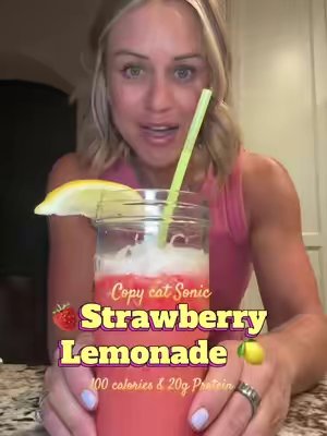 TikTok post by @janellerohner for Clean Simple Eats. Caption reads: [...] NEW Clear Protein Lemonade from @Clean....
