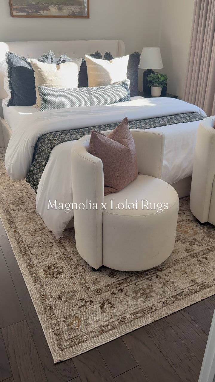 Instagram post by @keirashomecollective for Magnolia. Caption reads: [...] to the new collection from @loloirugs....