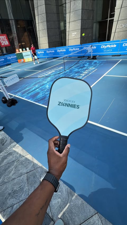 Instagram post by @qharris18 for Zenni. Caption reads: [...] way too into pickleball. 🏓😂 Thanks to....