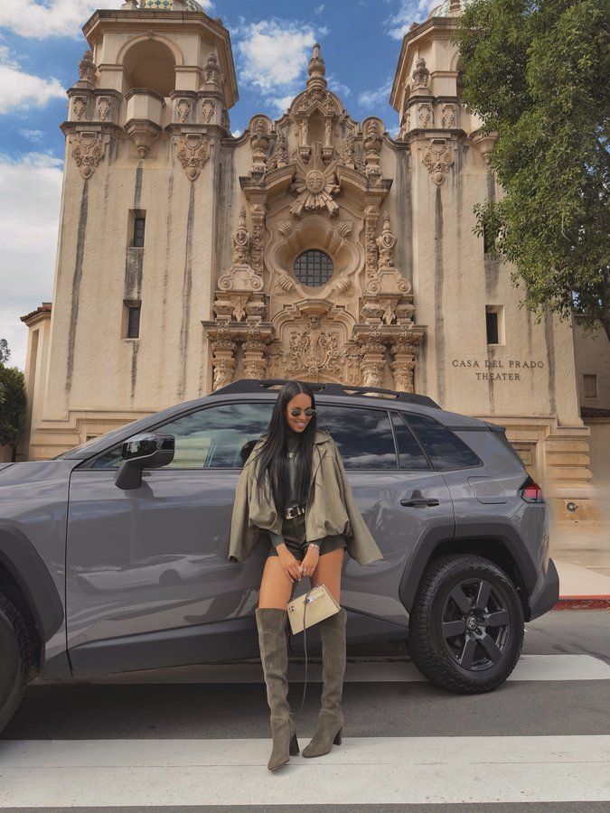 Instagram post by an influencer for Toyota USA. Caption reads: Cruising around SoCal with @toyotausa this week....