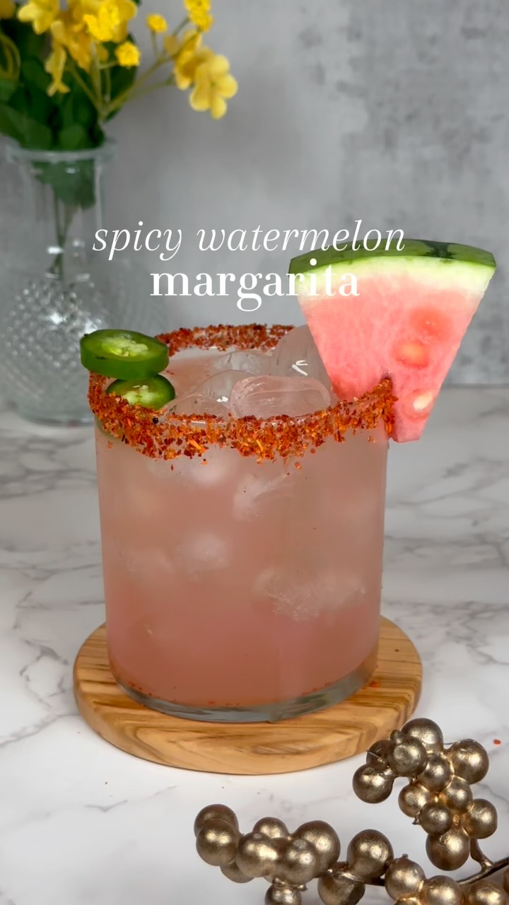 Instagram post by @cocktailswithval for Cointreau. Caption reads: Spicy Watermelon Margarita🌶️🍉

Does anything say....