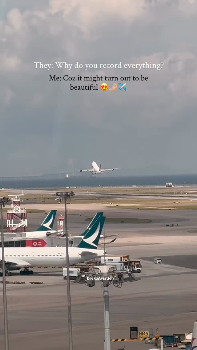 Instagram post by @drekoaviation for Cathay Pacific. Caption reads: Rotate of the day brought to you by....