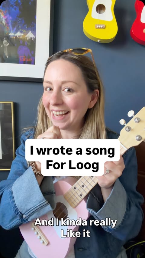 Instagram post by @babybandstand for Loog Guitars. Caption reads: [...] vibin’ today! ☀️🎸 what do you think....