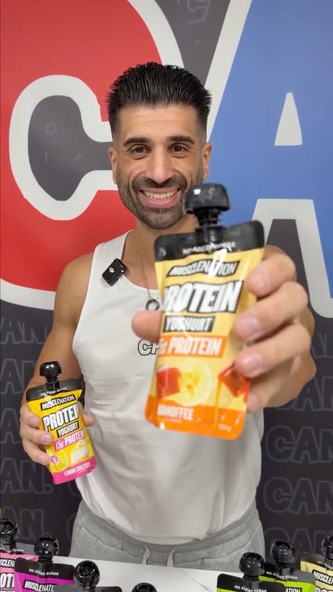 Instagram post by @jwebby_can.eat for Muscle Nation. Caption reads: The NEW @musclenation Protein Yoghurt has dropped....