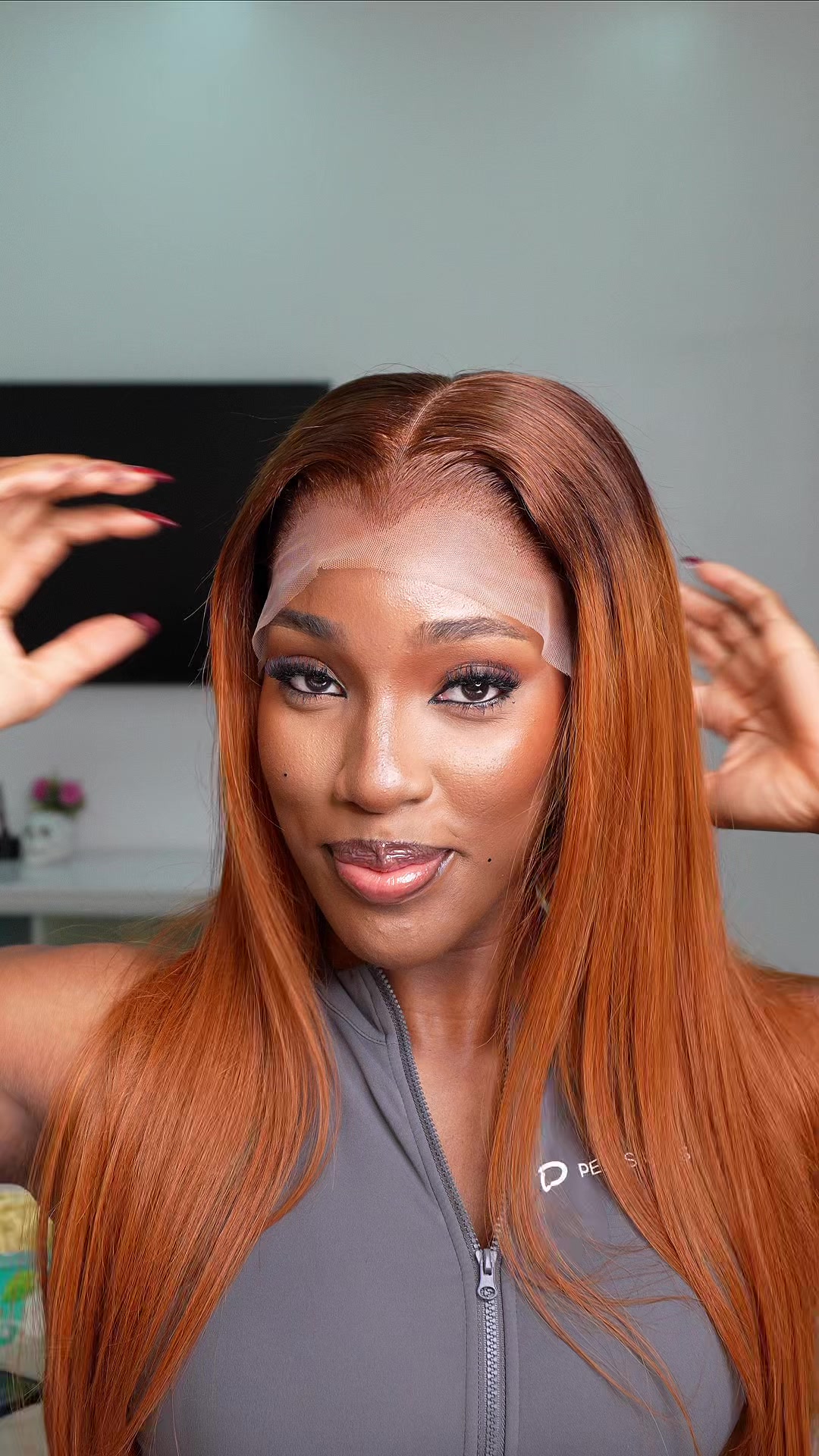 TikTok post by @ivyifeoma for Alipearl Hair. Caption reads: Sheesh! I love it❤️ Honeyed* bliss wig from....