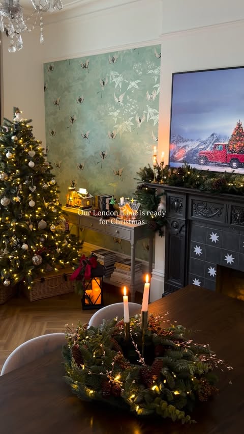 Instagram post by @prettylittlelondon for Balsam Hill. Caption reads: ad Our London home is officially ready for....