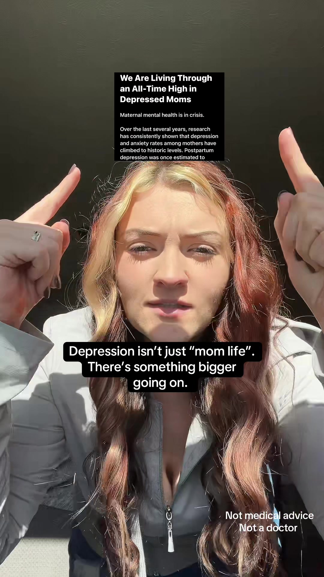 TikTok post by @sassysouthernmouf for Triquetra Health. Caption reads: Depressed moms—- I see you. I hear you. I was you.....