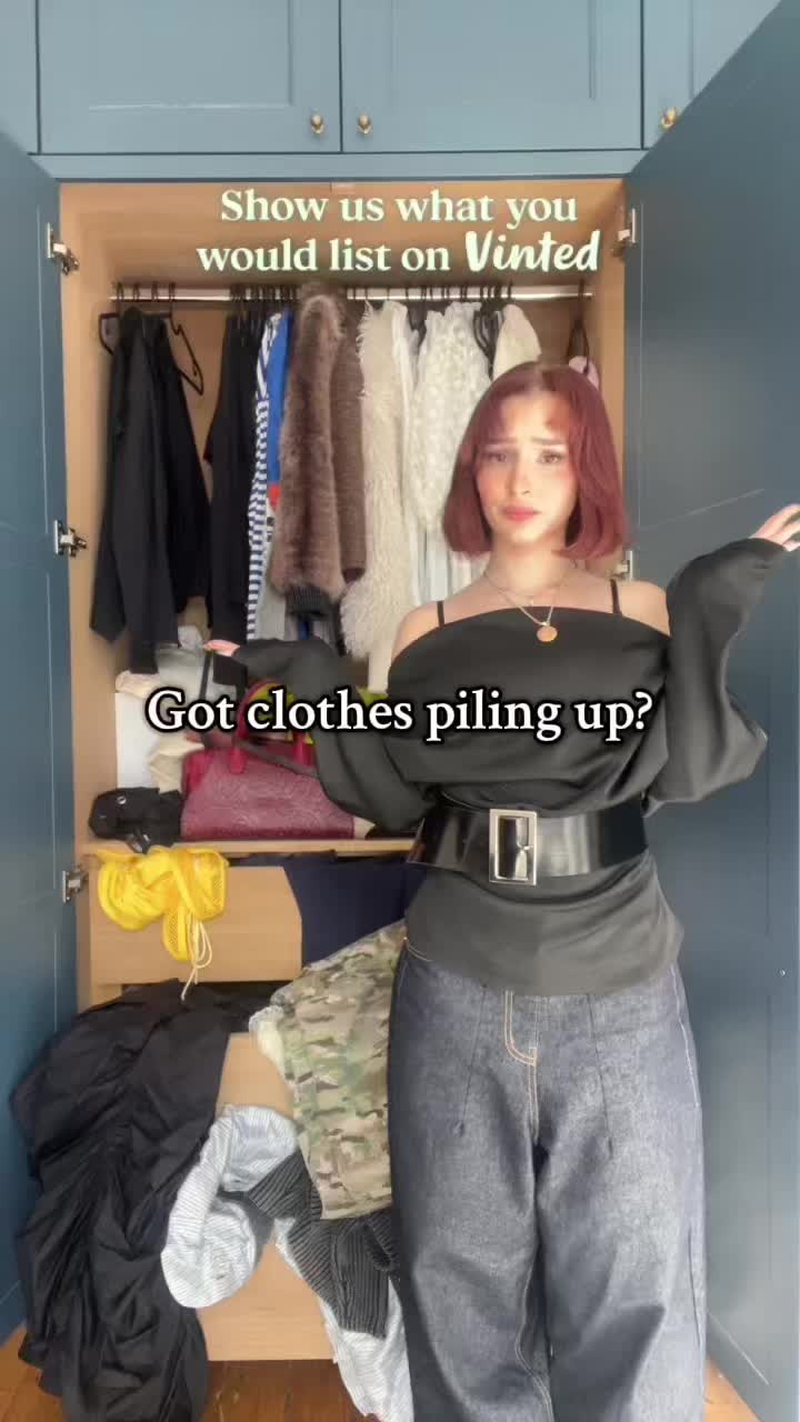TikTok post by @abbyrebeccawalker for Vinted. Caption reads: Get listing in Vinted and declutter your wardrobe....