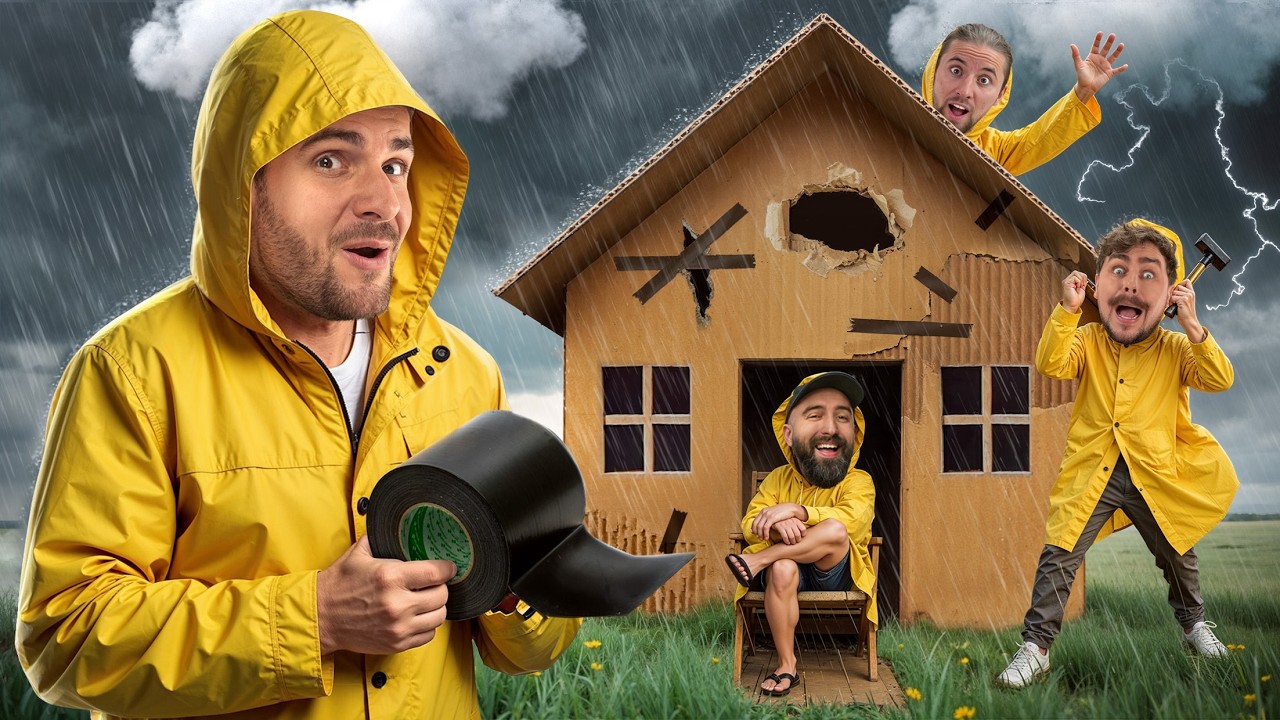 YouTube post by @Amixem for Odoo. Caption reads: ON CONSTRUIT UNE MAISON EN CARTON (pour résister....